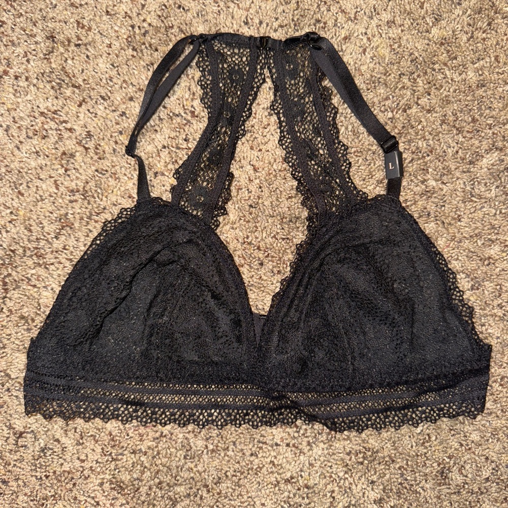 Victoria's Secret Black Lace Bralette with Scalloped Edges